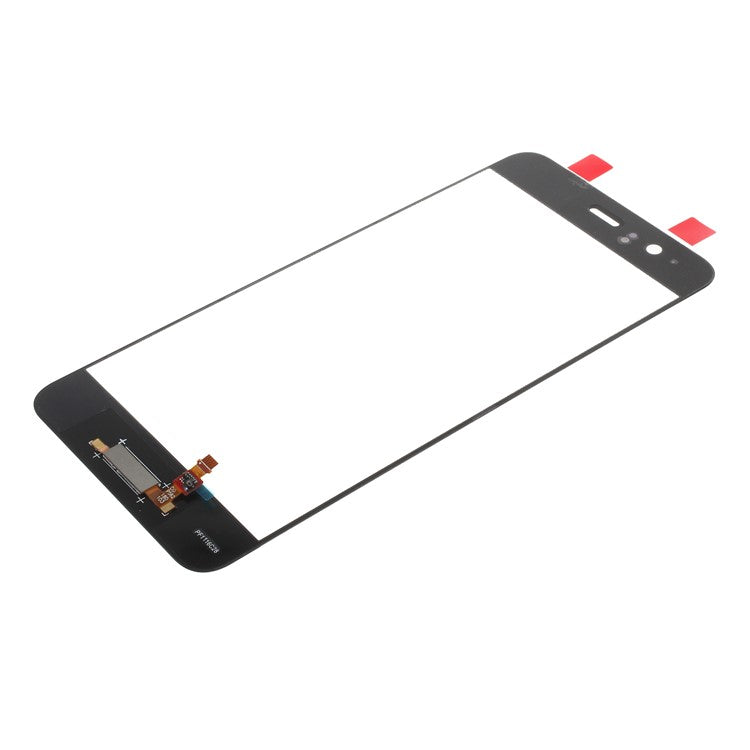 Black - For Huawei P10 (without Logo) OEM Outer Front Screen Glass Lens Replacement with Fingerprint Button Flex Cable