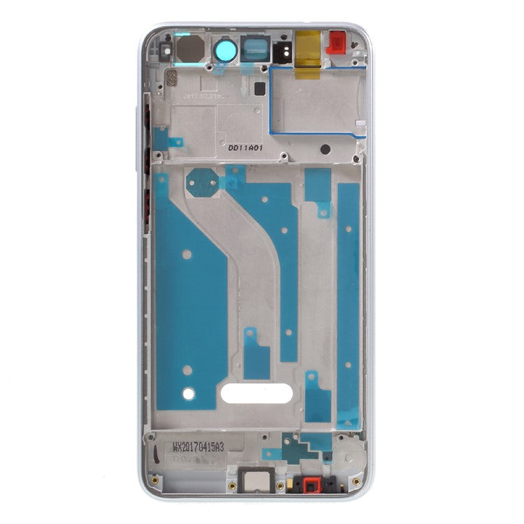 OEM Middle Plate Frame Replacement Part for Huawei P8 Lite (2017) / Honor 8 Lite with Earpiece Mesh - White
