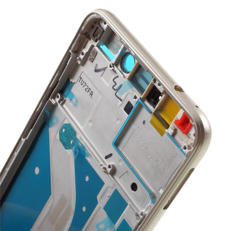 OEM Middle Plate Frame Repair Part for Huawei P8 Lite (2017) / Honor 8 Lite with Earpiece Mesh - Gold Color