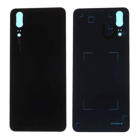 Black - Battery Housing Door Cover Replace Part with Adhesive Sticker for Huawei P20