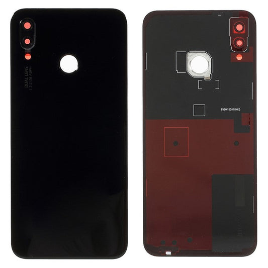 OEM for Huawei P20 Lite / Nova 3e Battery Housing Part with Adhesive Sticker + Camera Lens Ring Cover - Black