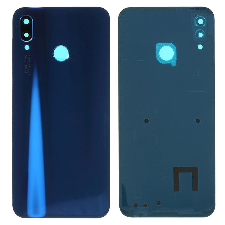 OEM for Huawei P20 Lite / Nova 3e Battery Housing with Adhesive Sticker + Camera Lens Ring Cover - Blue