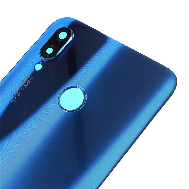 OEM for Huawei P20 Lite / Nova 3e Battery Housing with Adhesive Sticker + Camera Lens Ring Cover - Blue