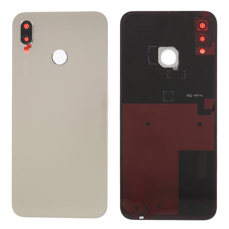 OEM Battery Housing Part with Adhesive Sticker + Camera Lens Ring Cover for Huawei P20 Lite / Nova 3e - Gold
