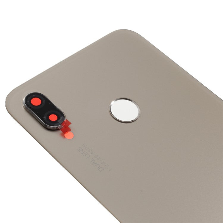OEM Battery Housing Part with Adhesive Sticker + Camera Lens Ring Cover for Huawei P20 Lite / Nova 3e - Gold