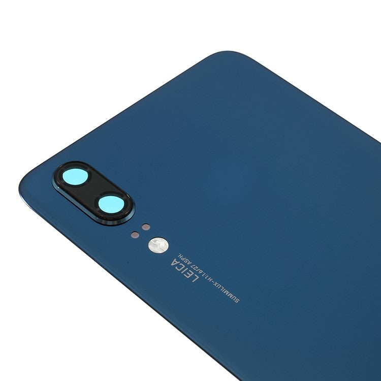 OEM for Huawei P20 Battery Housing Part with Adhesive Sticker + Camera Lens Ring Cover - Blue