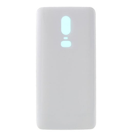 Battery Housing Door Cover Spare Part with Adhesive Sticker for OnePlus 6 - White