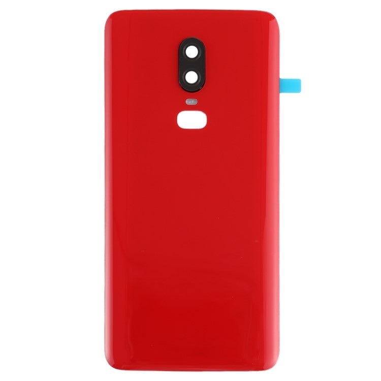 For OnePlus 6 OEM Battery Housing Cover Repair Part + Camera Lens Cover - Red