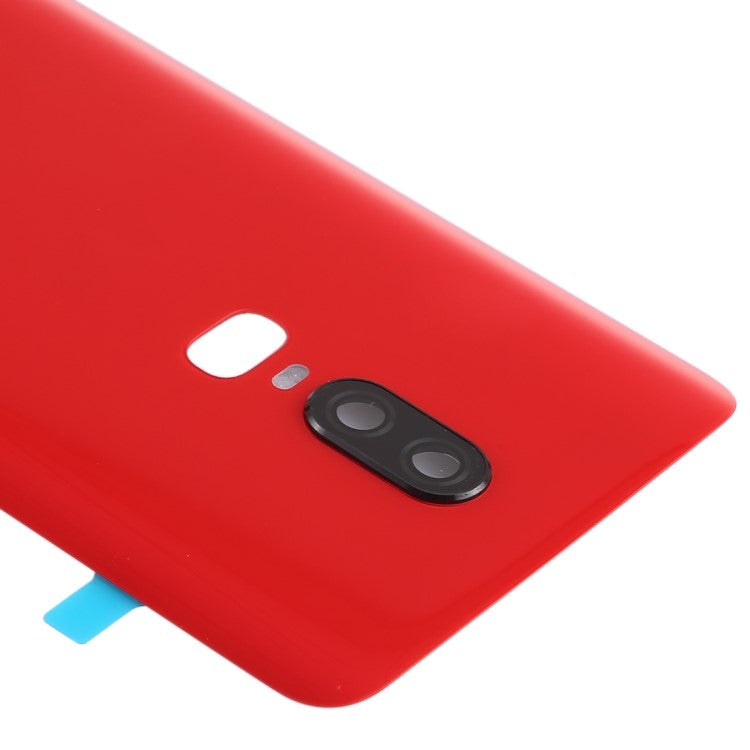 For OnePlus 6 OEM Battery Housing Cover Repair Part + Camera Lens Cover - Red