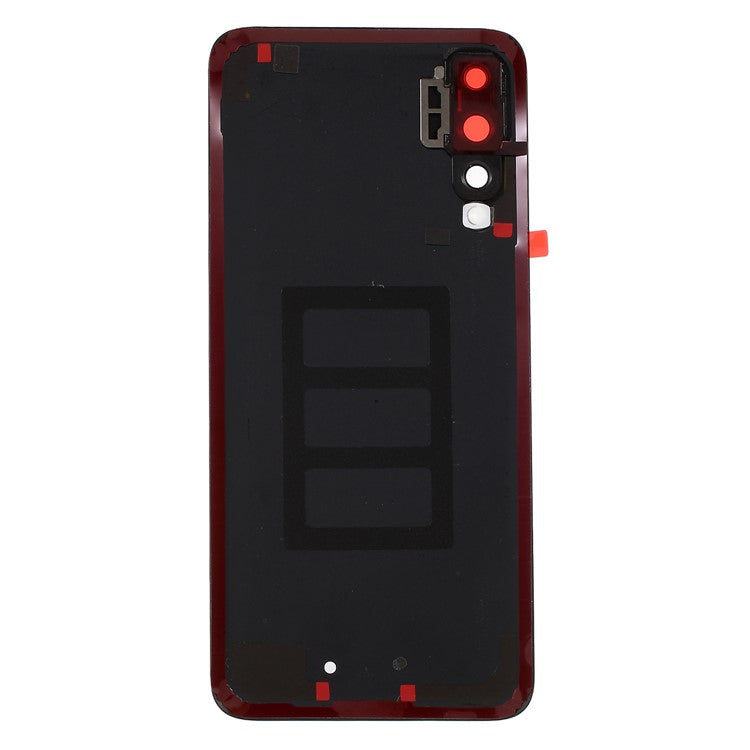 OEM Back Battery Housing for Huawei P20 Pro [with Camera Lens Ring Cover + Adhesive Sticker] - Black