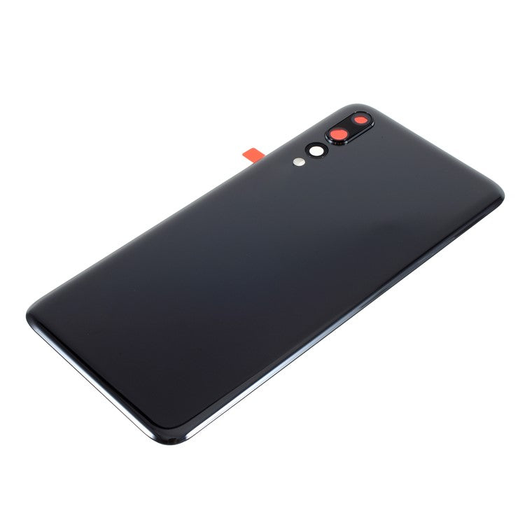 OEM Back Battery Housing for Huawei P20 Pro [with Camera Lens Ring Cover + Adhesive Sticker] - Black
