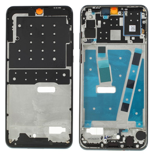 For Huawei nova 4e OEM Front Housing Frame + Earpiece Mesh Replacement Part - Black
