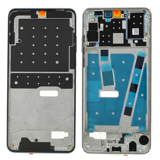 For Huawei nova 4e OEM Front Housing Frame + Earpiece Mesh Replacement Part - White