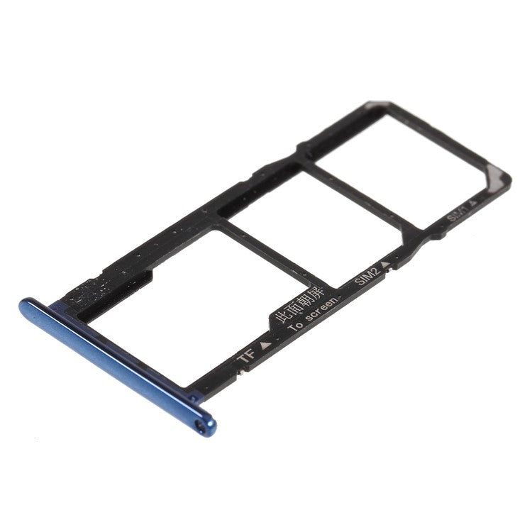 OEM Dual SIM Card + Micro SD Card Tray Holders Replacement for Huawei Y6 (2018) / Enjoy 8e - Blue