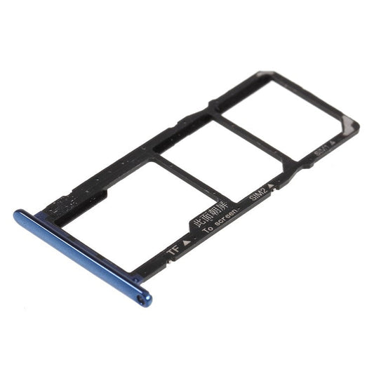 OEM Dual SIM Card + Micro SD Card Tray Holders Replacement for Huawei Y6 (2018) / Enjoy 8e - Blue