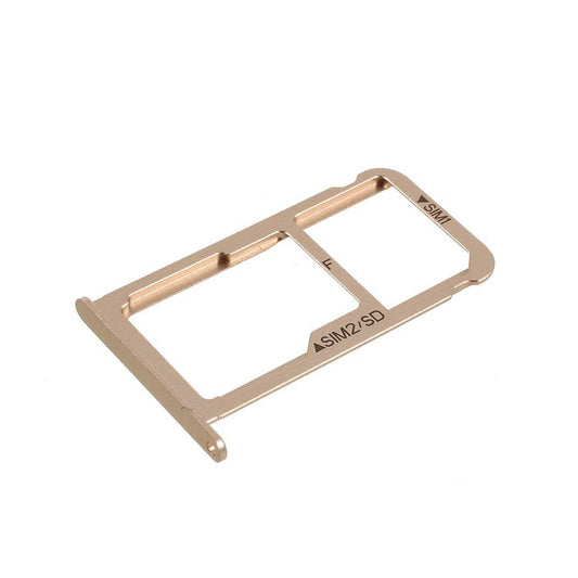 OEM Matte Dual SIM MicroSD Card Tray Slot Holder Part for Huawei P9 - Gold Color