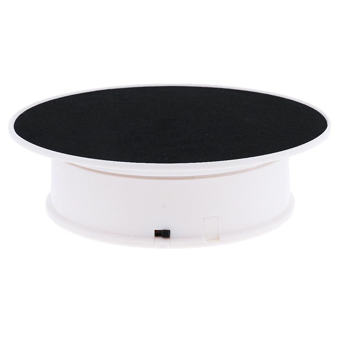 30cm 360 Degree Electric Rotating Turntable Display Stand Video Shooting Props Turntable for Photography, Max Load 4kg, US Plug (White + Black)