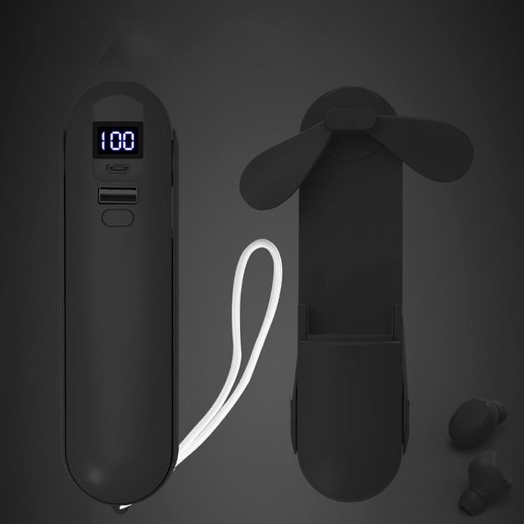 F7 Sports Mini TWS Fan Wireless Binaural Bluetooth Earphone (F7 Coffee LED Version)