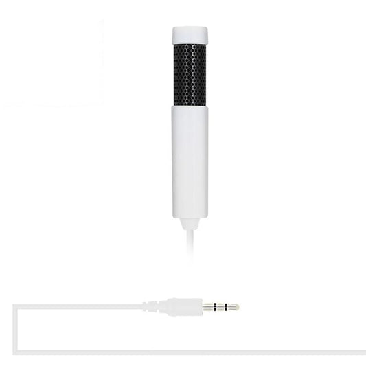 Yanmai SF555 Mini Professional 3.5mm Jack Studio Stereo Condenser Recording Microphone, Cable Length: 1.5m, Compatible with PC and Mac for Live Broadcast Show, KTV, etc. (White)