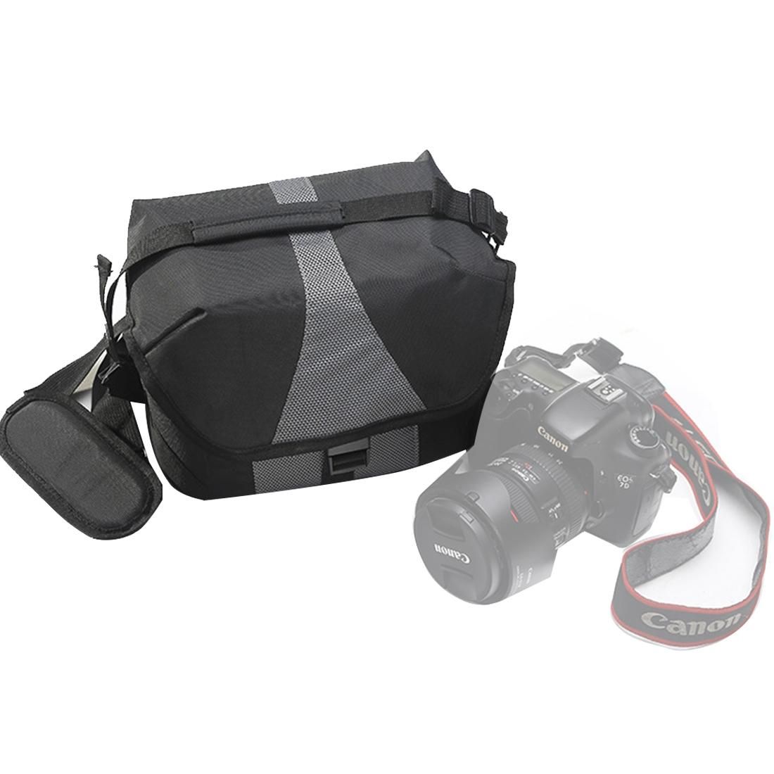 Portable Waterproof Nylon Surface Material Outdoor Sports Sling Shoulder Bag Handheld DSLR Camera Bag Bag with Adjustable Detachable Shoulder Strap for GoPro, SJCAM, Nikon, Canon, Xiaomi Xiaoyi YI, Size: 24.5*14*19cm (Black)