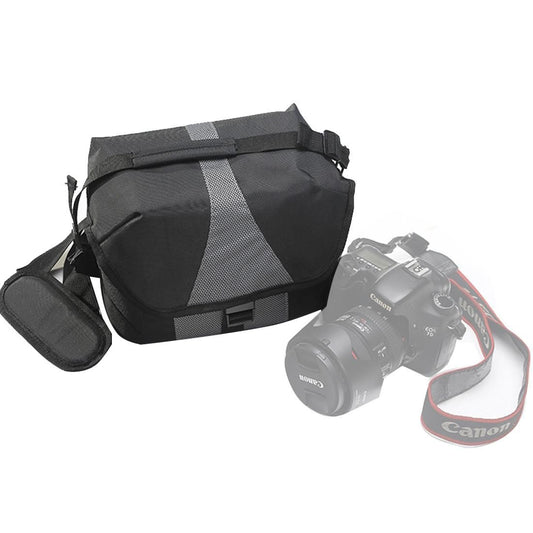 Portable Waterproof Nylon Surface Material Outdoor Sports Sling Shoulder Bag Handheld DSLR Camera Bag Bag with Adjustable Detachable Shoulder Strap for GoPro, SJCAM, Nikon, Canon, Xiaomi Xiaoyi YI, Size: 24.5*14*19cm (Black)