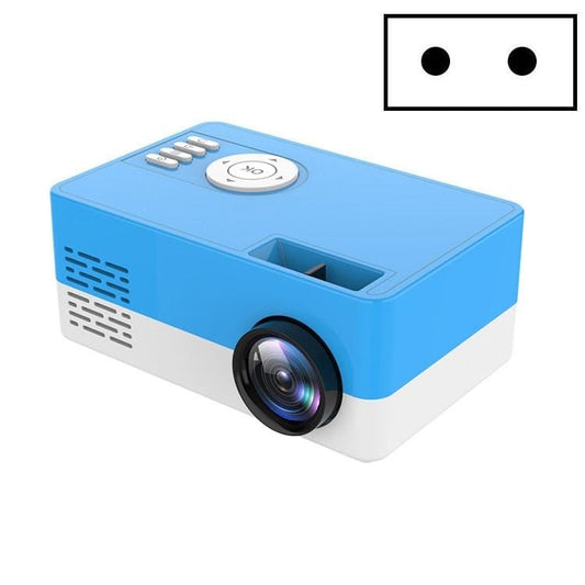 S261/J16 Home Mini HD 1080P Portable LED Projector, Support TF Card / AV / U Disk, Plug Specification:EU Plug (Blue White)