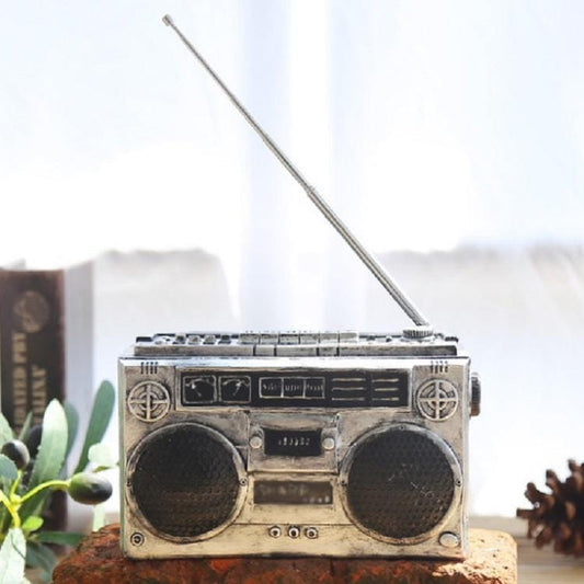 Vintage Radio TV Set Home Decoration Retro Craft Decoration, Style:Radio Silver