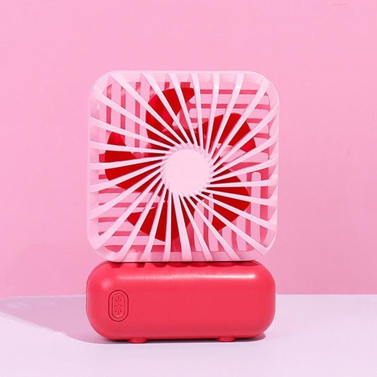 USB Charging Handheld Mini Fan Desktop Portable Small Fan (Pink)