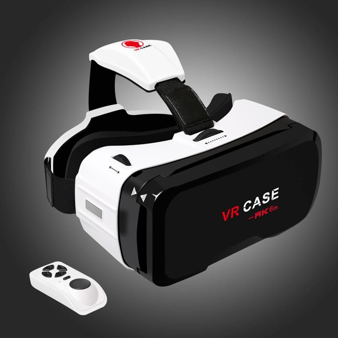 VR CASE RK-6TH Virtual Reality 3D Glasses with Bluetooth Remote Control for iPhone, Samsung, Huawei, Xiaomi, 4.7 inch - 6 inch Android & iOS Smartphone