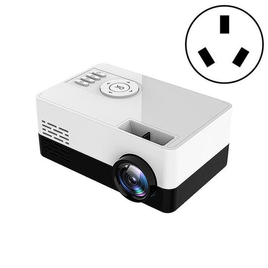 S261/J16 Home Mini HD 1080P Portable LED Projector, Support TF Card / AV / U Disk, Plug Specification:AU Plug (White Black)