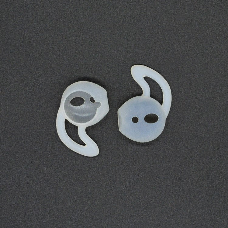 1 Pair of Silicone Ear Hooks Skin Protective Cover for Apple AirPods - White