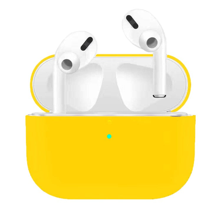 Anti-Drop / Anti-Scratch Solid Color Ultra-slim Liquid Silicone Protective Cover for Apple AirPods Pro - Yellow