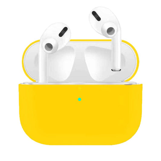 Anti-Drop / Anti-Scratch Solid Color Ultra-slim Liquid Silicone Protective Cover for Apple AirPods Pro - Yellow