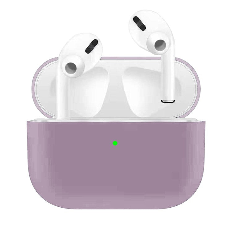 Anti-Drop / Anti-Scratch Solid Color Ultra-slim Liquid Silicone Protective Cover for Apple AirPods Pro - Lilac