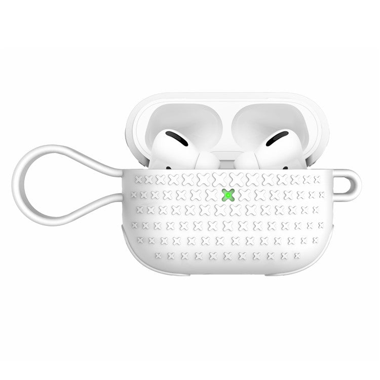 DIROSE Silicone Protective Case with Strap for Apple Airpods Pro - White