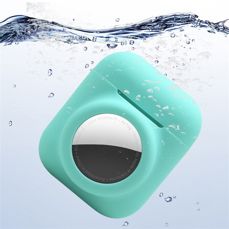 2-in-1 Silicone Protective Cover Case for Apple AirPods with Charging Case (2016)/(2019) / AirPods with Wireless Charging Case (2019) + AirTag - Matcha Green