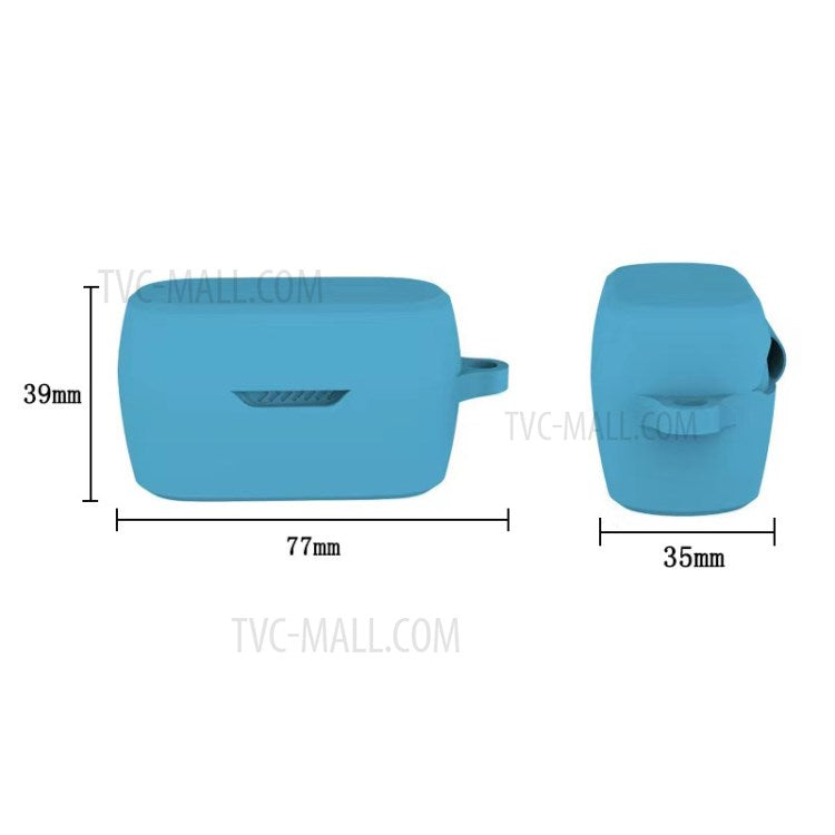 Bluetooth Earphone Silicone Protective Case Cover with Anti-lost Buckle for JBL T280TWS X - Dark Blue