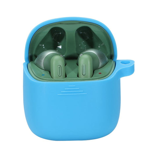 Durable Silicone Bluetooth Earphone Case Protective Cover Shell with Anti-lost Buckle for JBL TUNE220TWS - Sky Blue