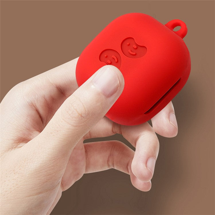 Washable Silicone Wireless Earphones Case Protective Skin Sleeve with Anti-Lost Buckle for Samsung Galaxy Buds Pro - Yellow