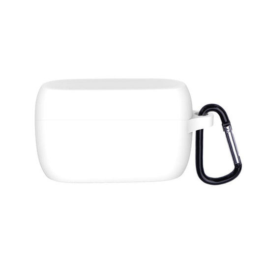 Soft Silicone Protective Case Bluetooth Earphone Cover with Anti-lost Buckle for Jabra Elite 3 - White