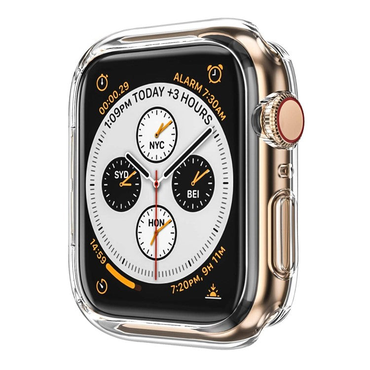 HAT PRINCE for Apple Watch Series 4 / 5 / 6 44mm / SE 44mm / SE (2022) 44mm Clear Soft TPU Case + 3D PET Curved Hot Bending Clear Screen Protector