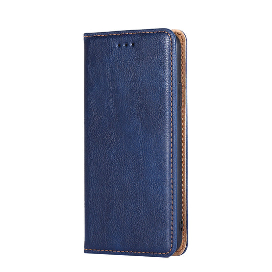 For Samsung Galaxy S20 FE/S20 Fan Edition/S20 FE 5G/S20 Fan Edition 5G/S20 Lite/S20 FE 2022 Plain Magnetic Leather Phone Protective Case - Blue