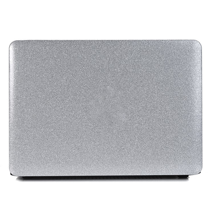 Glittery Surface PU Leather Coated Laptop Case Protective Notebook Cover for MacBook Air 13.3" Retina Display A2179 (2020)/A1932/A2337 - Silver