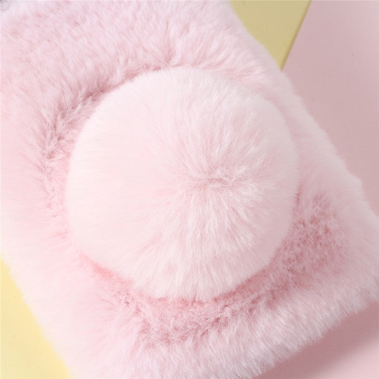 Rabbit Design Soft Fur TPU Back Phone Case for Samsung Galaxy Note 8 N950 - Pink