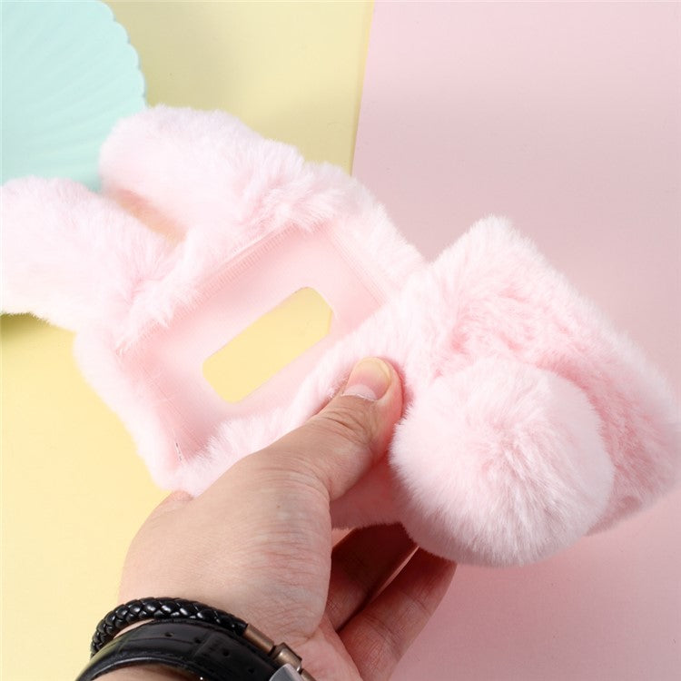 Rabbit Design Soft Fur TPU Back Phone Case for Samsung Galaxy Note 8 N950 - Pink