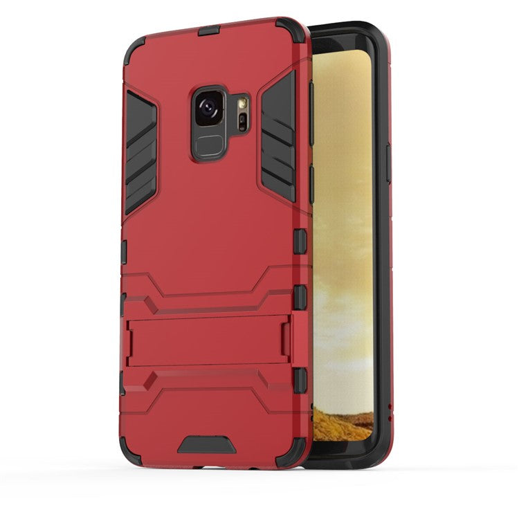 Cool Guard Kickstand PC TPU Combo Phone Case for Samsung Galaxy S9 G960 - Red