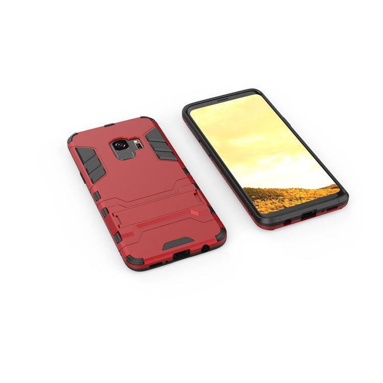 Cool Guard Kickstand PC TPU Combo Phone Case for Samsung Galaxy S9 G960 - Red