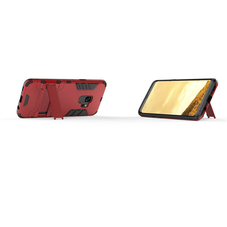 Cool Guard Kickstand PC TPU Combo Phone Case for Samsung Galaxy S9 G960 - Red