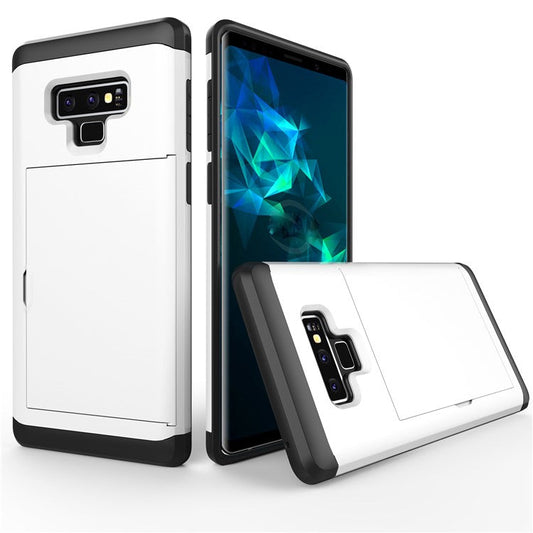 Plastic + TPU Hybrid Phone Case with Card Slot for Samsung Galaxy Note 9 - White