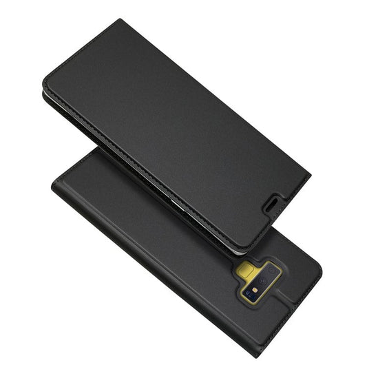 Auto-absorbed Stand Leather Case with Card Slot for Samsung Galaxy Note 9 - Black